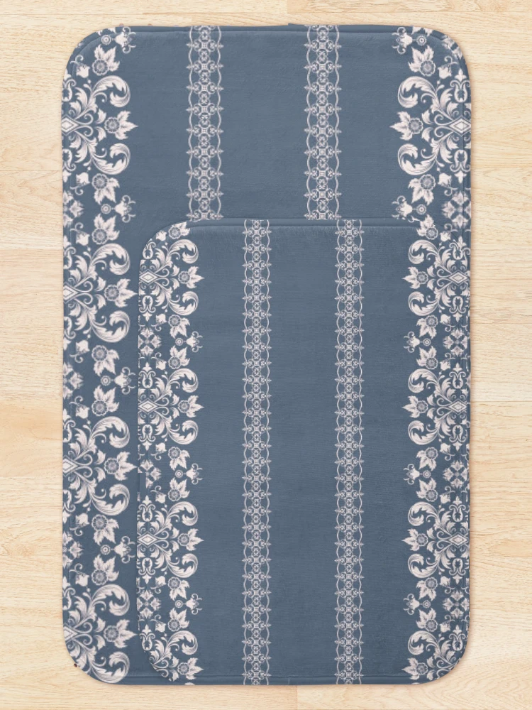 Thumbnail 5 of 6, Bath Mat, Damask Pattern Border designed and sold by Ristinga.