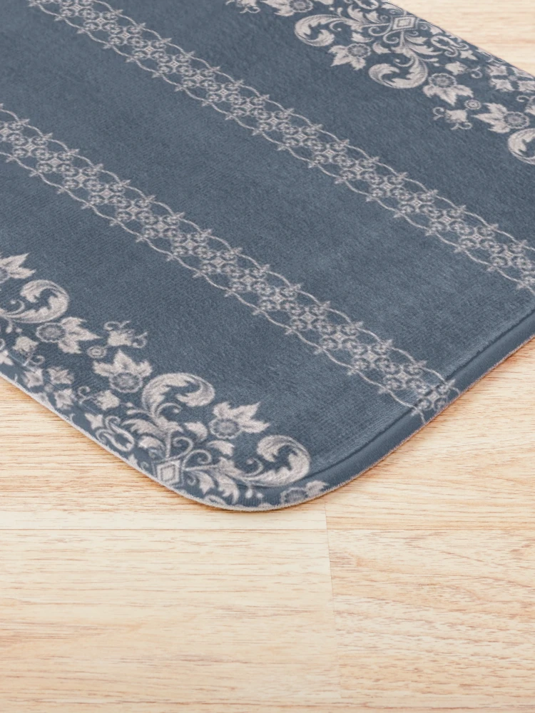 Thumbnail 3 of 6, Bath Mat, Damask Pattern Border designed and sold by Ristinga.