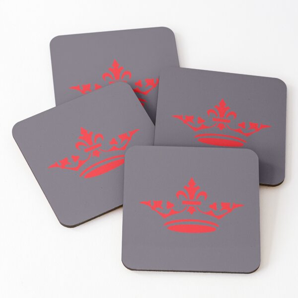 Item preview, Red royal crown pattern on mostly desaturated dark blue background designed and sold by fowons.