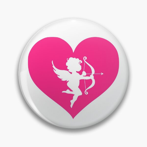 Item preview, Cupid Silhouette in a Cute Pink Heart designed and sold by joseartgel.