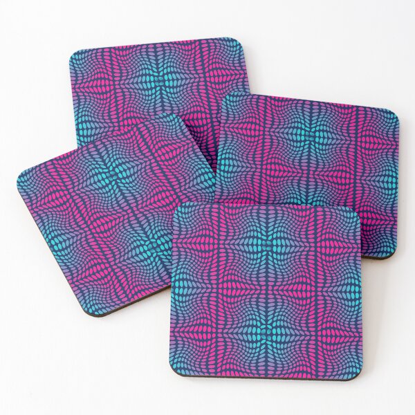 Item preview, Modern Arabic ornamental design in dots and circles in blue and pink designed and sold by IngaDesign.