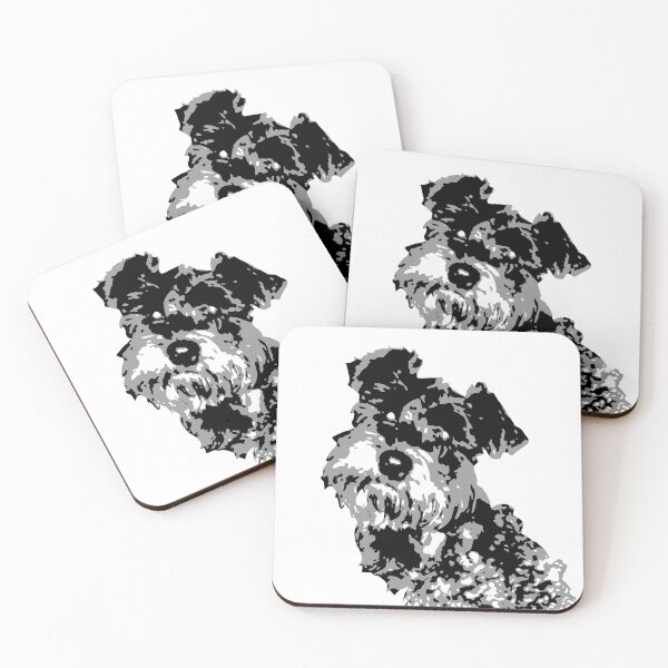 Item preview, Miniature Schnauzer Dog Black and White Graphic Drawing Original Artwork designed and sold by Stuart Siney.