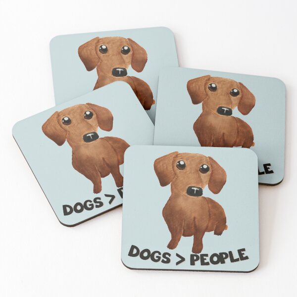 Item preview,  Dogs over people Dogs are grater than people Watercolor cute dachshund puppy  designed and sold by WatercolorFun.