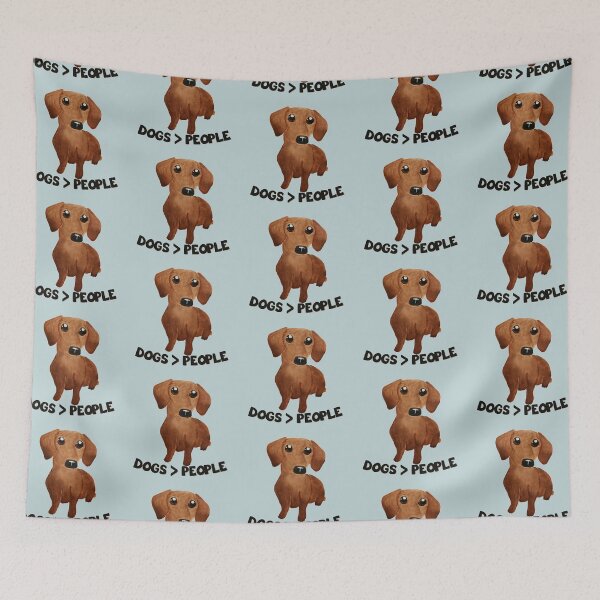 Item preview,  Dogs over people Dogs are grater than people Watercolor cute dachshund puppy  designed and sold by WatercolorFun.