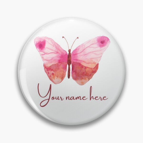 Artikelvorschau, 'Füge deinen eigenen Namen hinzu' rosa Schmetterling entworfen und verkauft von BellaNora.