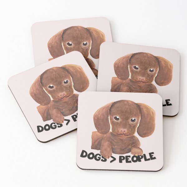 Item preview, Dogs over people Dogs are grater than people Watercolor cute dachshund puppy  designed and sold by WatercolorFun.