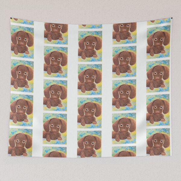 Item preview, Dachshund Love Watercolor cute dachshund puppy very cute watercolour designed and sold by WatercolorFun.
