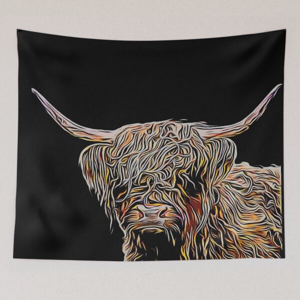 Item preview, Cute stylish vibrant Scottish cow design  designed and sold by TrippyEarth.