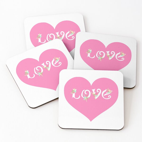 Item preview,  Love Floral Text in a Cute Pink Heart designed and sold by joseartgel.