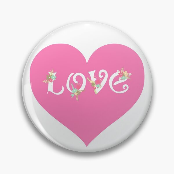 Item preview,  Love Floral Text in a Cute Pink Heart designed and sold by joseartgel.