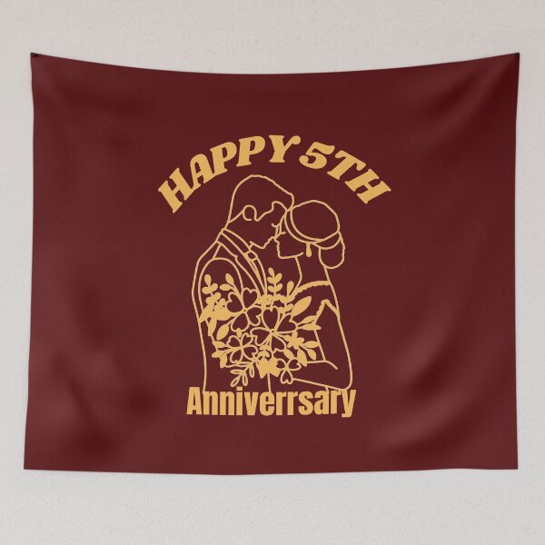 Item preview, HAPPY 5TH ANNIVERSARY designed and sold by EmotionArt.