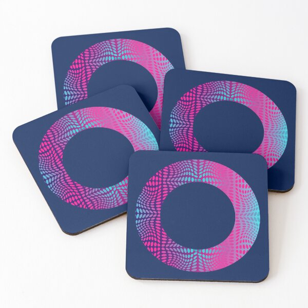 Item preview, Abstract ornamental Zero sign, abstract circle sign in pink and blue designed and sold by IngaDesign.