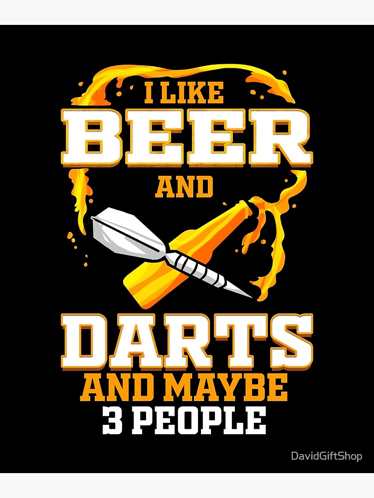 "Beer Darts Player Dart Fan Playing Darts Throwing" Poster by