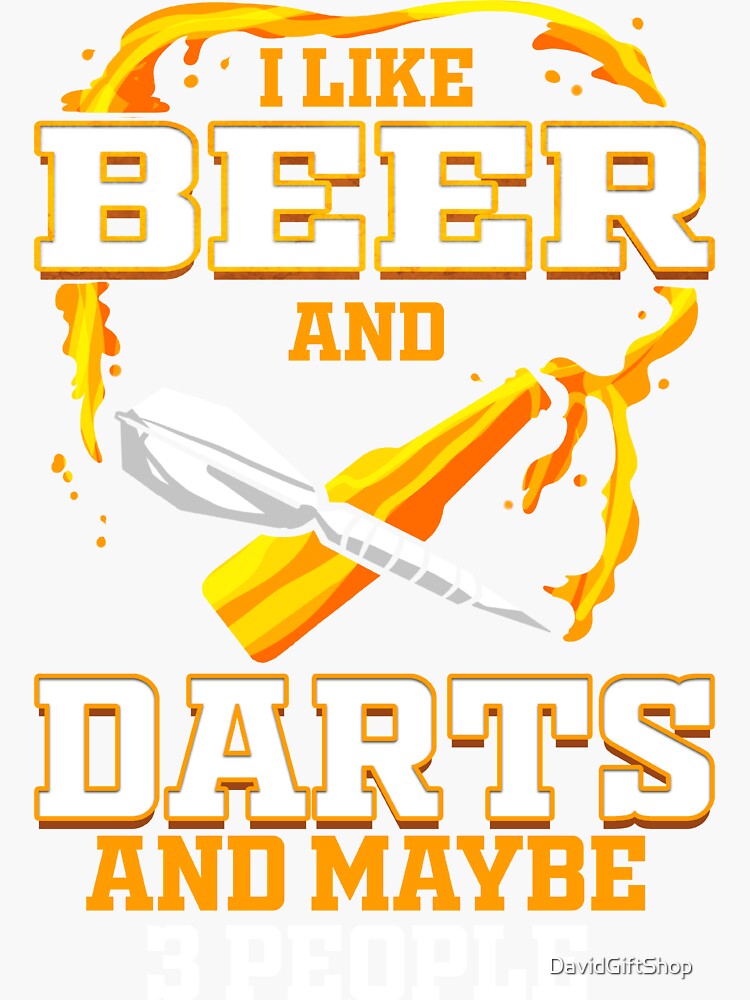 "Beer Darts Player Dart Fan Playing Darts Throwing" Sticker for Sale by