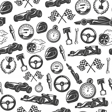 Artwork thumbnail, Running Seamless Pattern With Isolated Equipment And Tools For Racing by Ristinga
