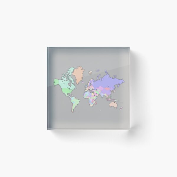 Item preview, colorful map of the world countries with international boundary designed and sold by mashmosh.