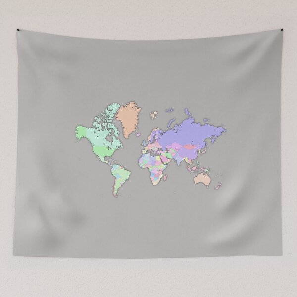 Item preview, colorful map of the world countries with international boundary designed and sold by mashmosh.