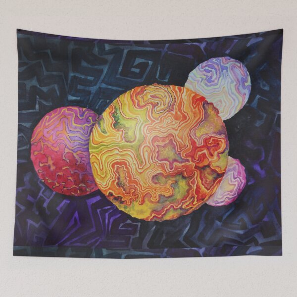 Item preview, Abstract planet globes in space designed and sold by LuckyStep.