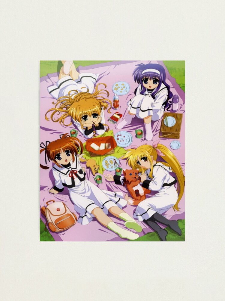 Takamachi Nanoha Bannings Arisa Fate Testarossa Harlaown Arf And Tsukimura Suzuka Mahou Shoujo Lyrical Nanoha Strikers Photographic Print By Scream1212 Redbubble