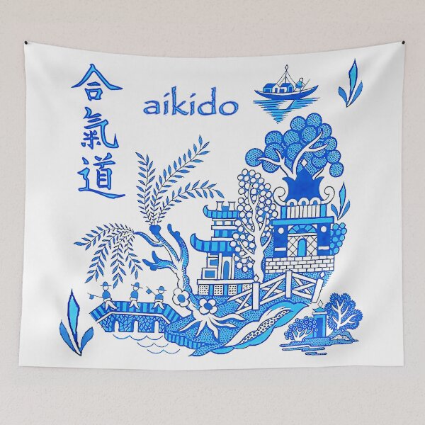 Item preview, Ueshiba Aikido Castle Willow Scene - Martial Arts designed and sold by Zanshin-Art.