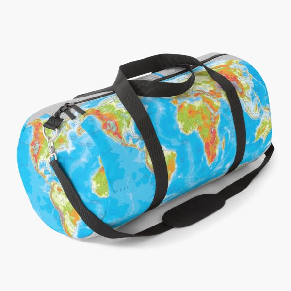 Item preview, world physical map topographic map of the world with names of the oceans, seas, Lakes, Rivers, and boundaries designed and sold by mashmosh.