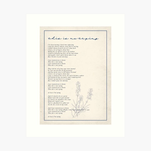 this is me trying lyric Art Print