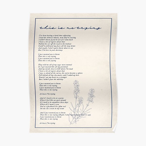 this is me trying lyric Poster