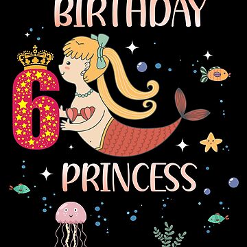 Anniversaire Princesse Licorne 6 Ans 6ème Anniversaire Fille Enfants |  Impression rigide