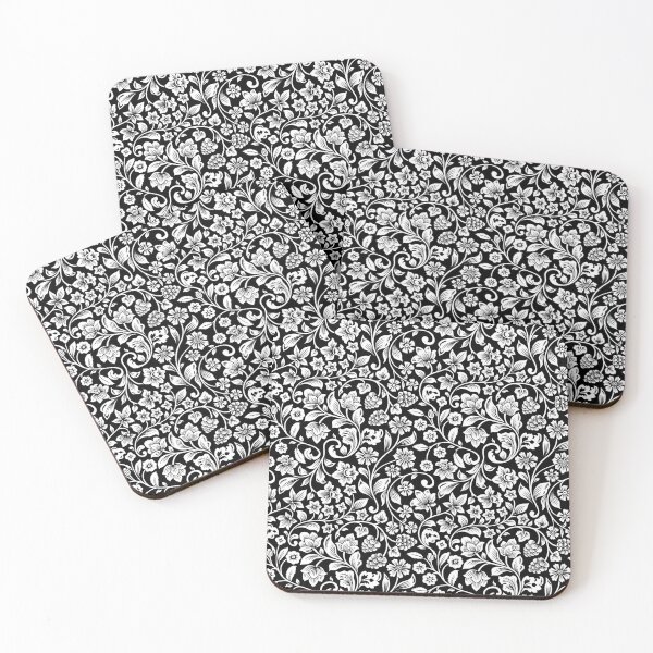 Item preview, Black and  white Flower/ plant Pattern/ artwork designed and sold by Danny Blaze.