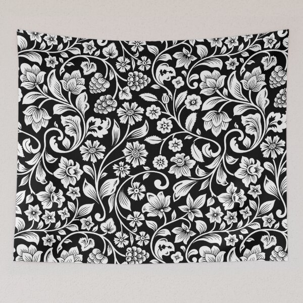 Item preview, Black and  white Flower/ plant Pattern/ artwork designed and sold by Danny Blaze.