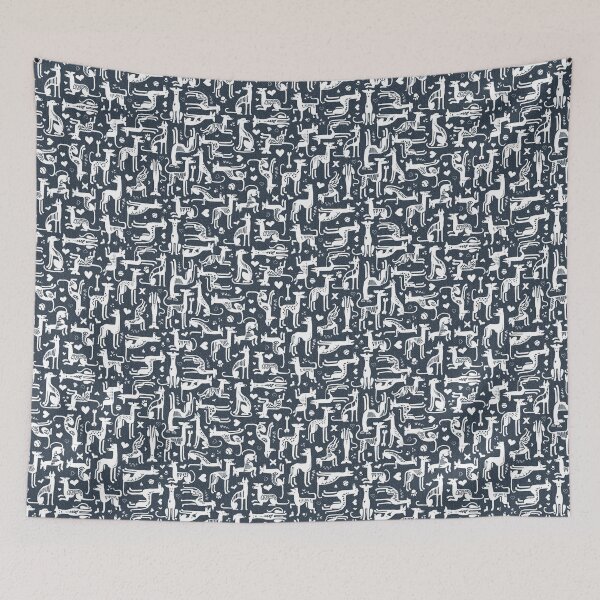 Item preview, Blue and White Hounds designed and sold by Elspeth Rose Design.