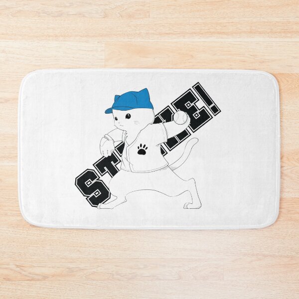 Item preview, Baseball Pitcher Cat (Black on White) designed and sold by kittengallery.