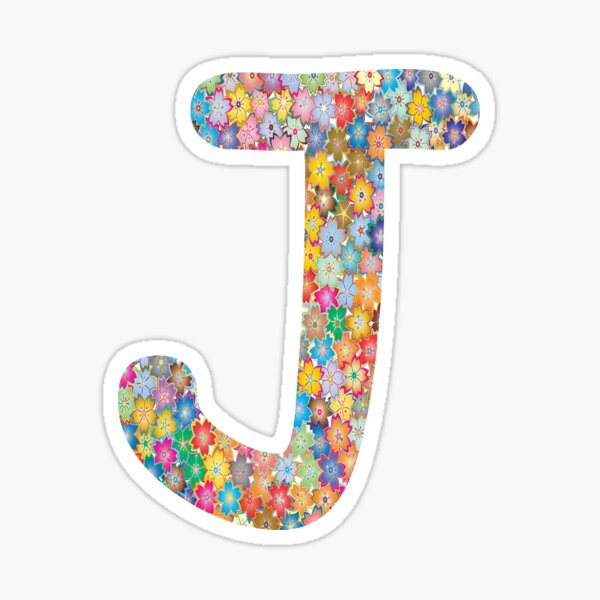 Colorful alphabet stickers letters flowers glitter (60 pcs)