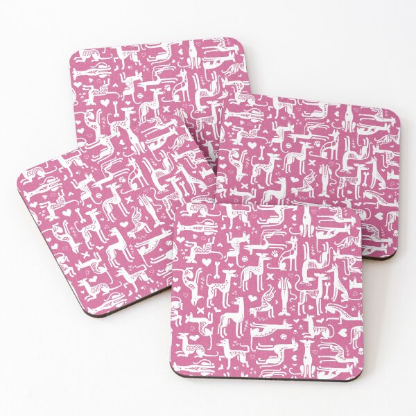 Item preview, Sabuesos rosados y blancos designed and sold by Elspeth Rose Design.