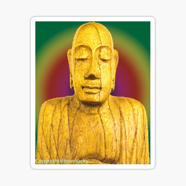 Wooden Budha Sticker