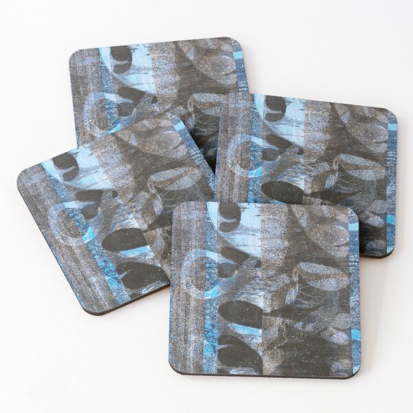 Item preview, Blue Abstract Gelli-Print designed and sold by Niness-Studio.