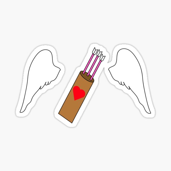 Valentine's Day Cupid Wings and Quiver Sticker