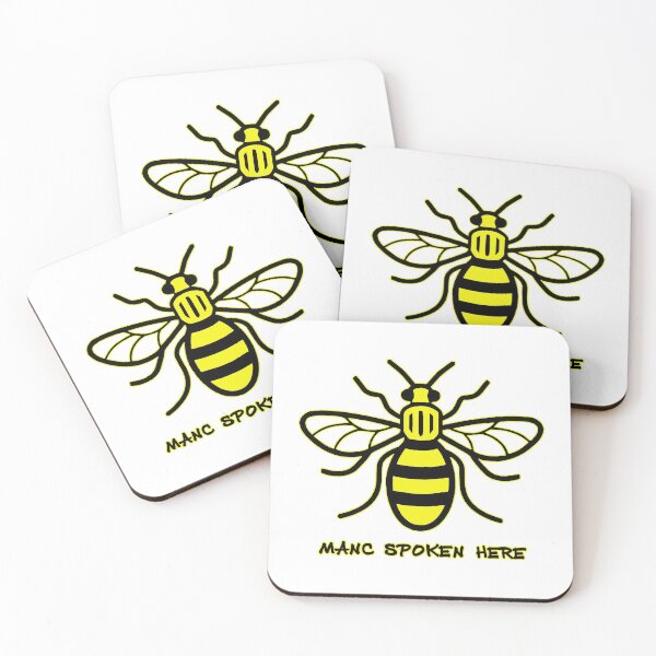 Item preview, Manchester Worker Bee "Manc spoken here" (white background) designed and sold by bravoalpha.