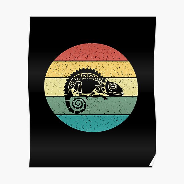 Chameleon Chamaeleon Retro Vintage Poster