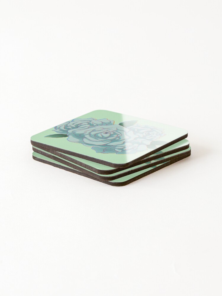 Thumbnail 4 of 5, Coasters (Set of 4), Green Rose designed and sold by Reecevr.