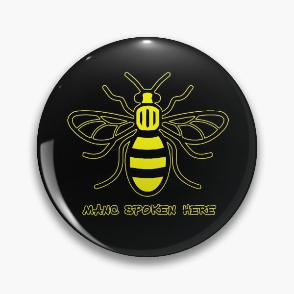 Item preview, Manchester Worker Bee "Manc spoken here" (black background) designed and sold by bravoalpha.