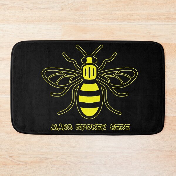 Item preview, Manchester Worker Bee "Manc spoken here" (black background) designed and sold by bravoalpha.