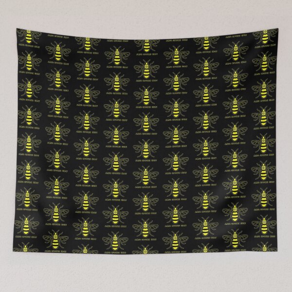 Item preview, Manchester Worker Bee "Manc spoken here" (black background) designed and sold by bravoalpha.