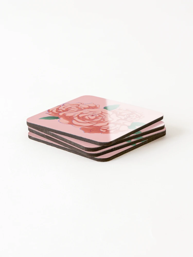 Thumbnail 4 of 5, Coasters (Set of 4), Pink Rose designed and sold by Reecevr.