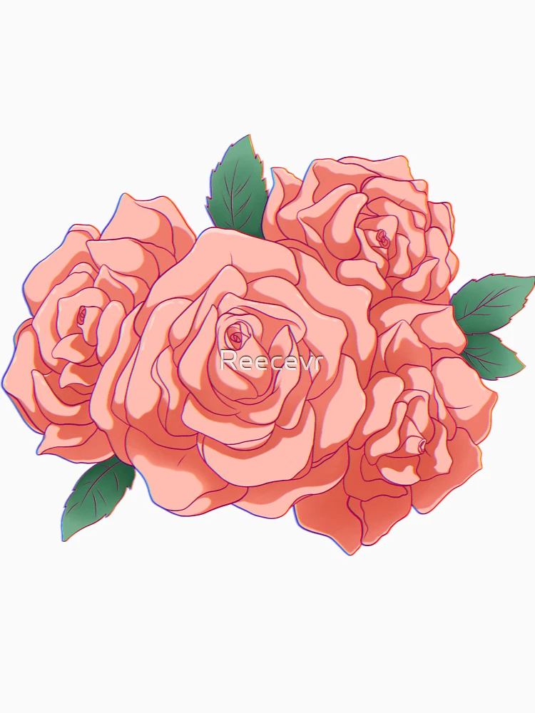 Thumbnail 4 of 4, Fitted V-Neck T-Shirt, Pink Rose designed and sold by Reecevr.