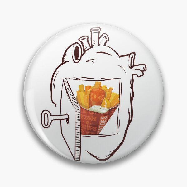 Item preview, Fish and Chips in my Heart designed and sold by foodisthekey.