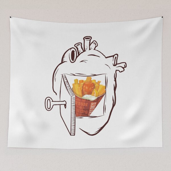 Item preview, Fish and Chips in my Heart designed and sold by foodisthekey.