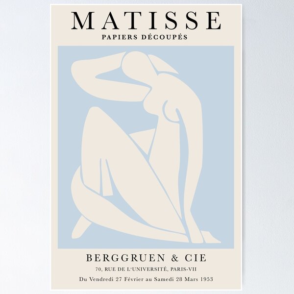 Item preview, Henri Matisse Nude, Paper Decoupes Art Blue, Matisse Cutout's designed and sold by re-make-.