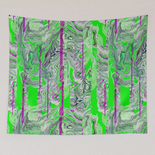 Item preview, Glitch marble pattern neon acid green designed and sold by ANAKOTO.