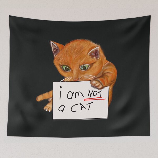 Item preview, I am not a cat, I am here live I am not a cat - cat filter meme designed and sold by Artonmytee.